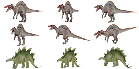 Collection of realistic dinosaur illustrations © Ilie