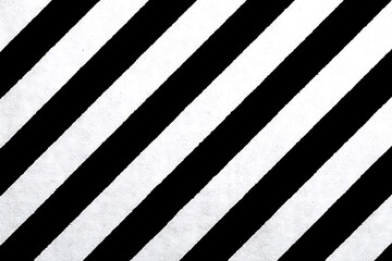 Diagonal Black and White Painted Stripes