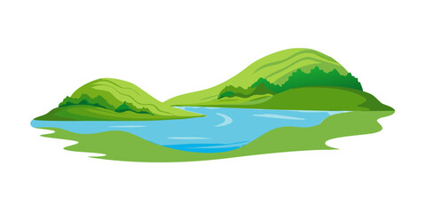 Serene river valley landscape © all video