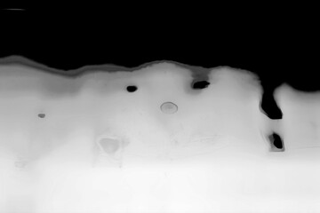 Black and white analog film texture with fade edges and grunge overlay