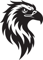 Fototapeta premium Eagle head mascot logo vector illustration. Black and white tribal tattoo style bird of prey
