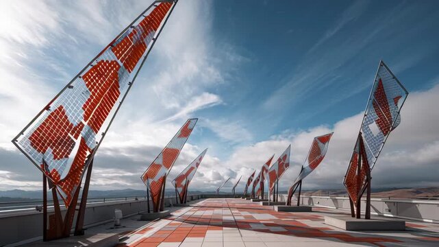 Artistic Wind Sails - A Unique Architectural Installation Video.