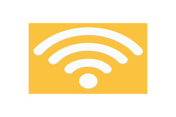 Yellow square with a white rss feed icon centered within