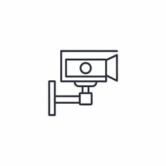 Simple line drawing of a security camera on a white background