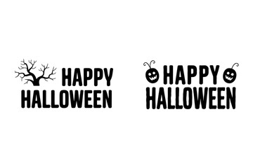 A minimalist Halloween vector graphic with Happy Halloween text
