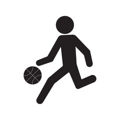 flat icon vector of people playing basketball