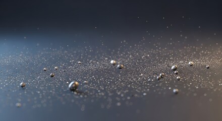 Fototapeta premium Floating spheres create a captivating scene of movement and light in a dark setting during the evening