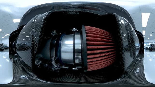 V12 Engine Air Intake System - Carbon Fiber Airbox & Polished Aluminum MAF Sensor