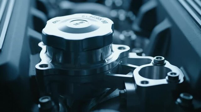Orbiting V12 Engine Oil Filler Cap and Breather System