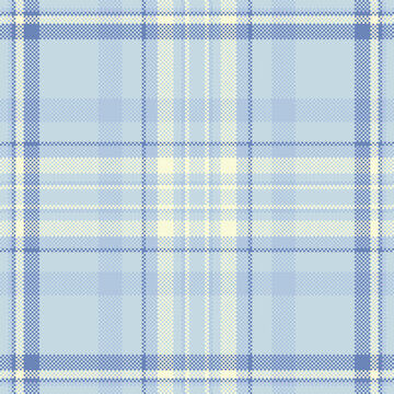 1950s pattern vector seamless, season tartan textile texture. Heritage plaid background fabric check in light and light steel blue colors.