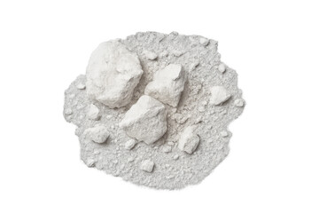 Fototapeta premium Dry white kaolin lumps and mineral powder