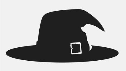 Witch Hat Silhouette Flat Black Icon