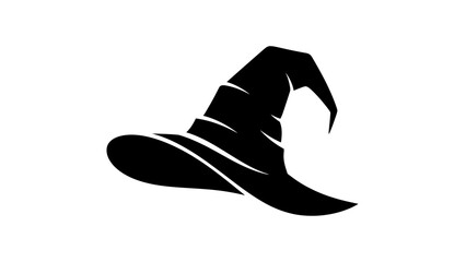 Black Witch Hat Symbol Flat Illustration