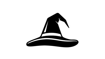 Black Witch Hat Symbol Flat Illustration