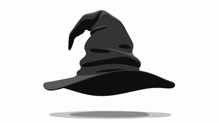 Witch Hat Silhouette Flat Black Icon