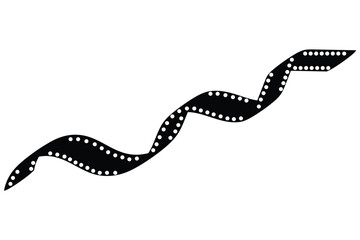 film strip PNG. Roll of retro film strip. Photographic film in retro style. Curved film strip