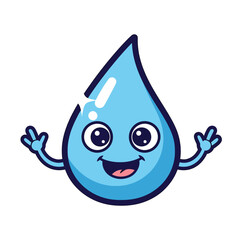 Happy Cartoon Water Drop