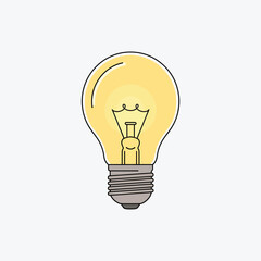 Simple Yellow Light Bulb Icon
