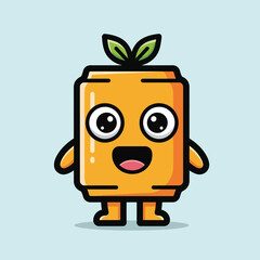 Happy Orange Juice Can Character