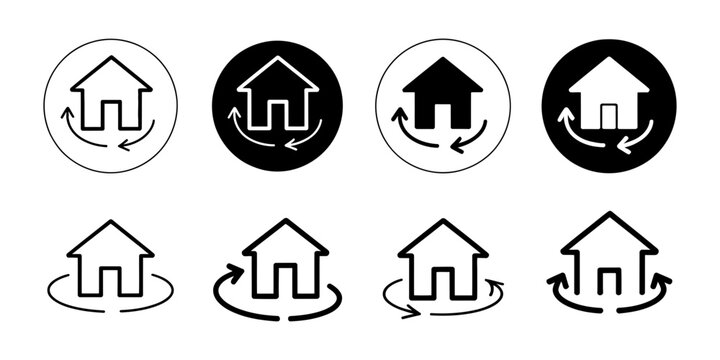 Home page refresh and return icon set for modern digital interface designs