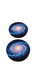 Cosmic galaxies displayed against white background vector illustration