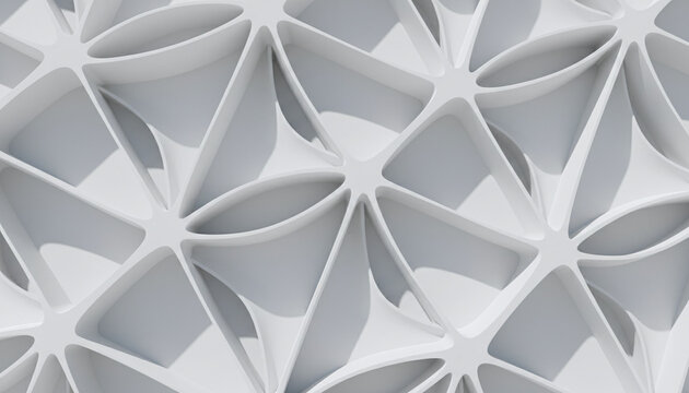 Abstract white parametric architecture facade with organic flowing wave shapes - Powered by Adobe
