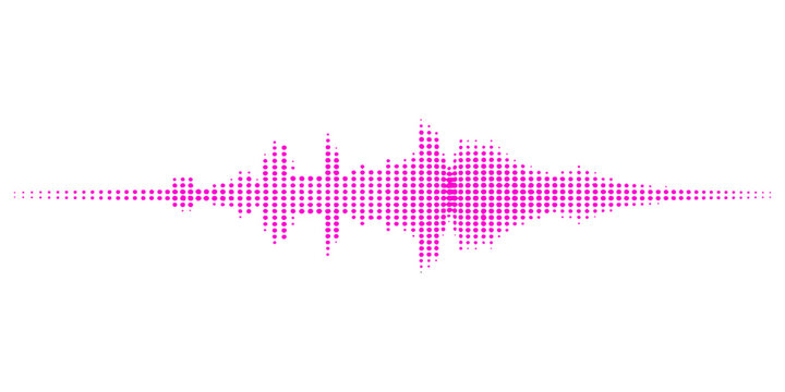 Abstract music background featuring digital blue sound wave equalizer illustrations and electronic audio pulse frequency waveforms for a modern technology design