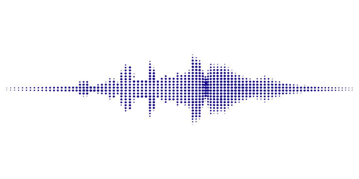 Abstract music background featuring blue digital sound waves and an equalizer graph illustration designed as a modern technology concept for market data and audio frequency visualization