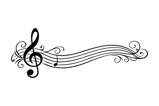 musical staff with treble clef and notes