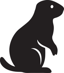 Obraz premium Minimalist black silhouette of a groundhog or marmot a simple vector illustration representing wildlife nature or Groundhog Day isolated on white