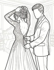 Cozy Moment at Home: An Adult Coloring Book for Women Featuring Romantic Couples, Cozy Home Interiors, and Hygge Living for Stress Relief (The Faceless Love Collection