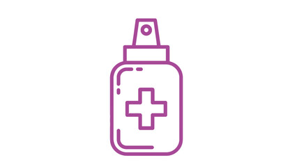 Obraz premium A simple purple icon of a spray bottle with a medical cross