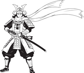 Fototapeta premium Fantasy Warrior Girl Knight with Sword and Rabbit Vector Illustration