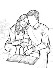 Cozy Moment at Home: An Adult Coloring Book for Women Featuring Romantic Couples, Cozy Home Interiors, and Hygge Living for Stress Relief (The Faceless Love Collection