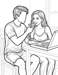 Cozy Moment at Home: An Adult Coloring Book for Women Featuring Romantic Couples, Cozy Home Interiors, and Hygge Living for Stress Relief (The Faceless Love Collection