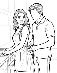 Cozy Moment at Home: An Adult Coloring Book for Women Featuring Romantic Couples, Cozy Home Interiors, and Hygge Living for Stress Relief (The Faceless Love Collection