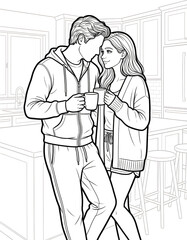 Cozy Moment at Home: An Adult Coloring Book for Women Featuring Romantic Couples, Cozy Home Interiors, and Hygge Living for Stress Relief (The Faceless Love Collection