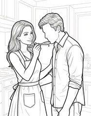 Cozy Moment at Home: An Adult Coloring Book for Women Featuring Romantic Couples, Cozy Home Interiors, and Hygge Living for Stress Relief (The Faceless Love Collection