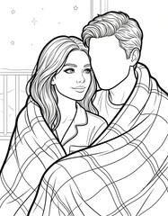Cozy Moment at Home: An Adult Coloring Book for Women Featuring Romantic Couples, Cozy Home Interiors, and Hygge Living for Stress Relief (The Faceless Love Collection