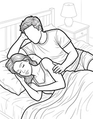 Cozy Moment at Home: An Adult Coloring Book for Women Featuring Romantic Couples, Cozy Home Interiors, and Hygge Living for Stress Relief (The Faceless Love Collection