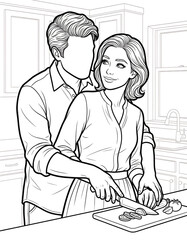 Cozy Moment at Home: An Adult Coloring Book for Women Featuring Romantic Couples, Cozy Home Interiors, and Hygge Living for Stress Relief (The Faceless Love Collection