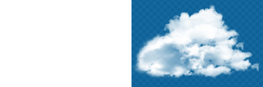 Realistic cloud png, isolated fluffy white cloud element for sky and weather design projects