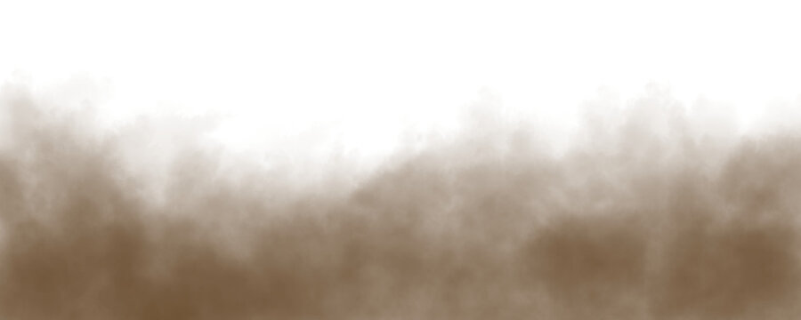 Brown toned fog overlay, transparent ground mist effect for graphic design and photo manipulation projects