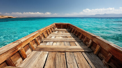 Fototapeta premium A traditional wooden fishingboat at sea