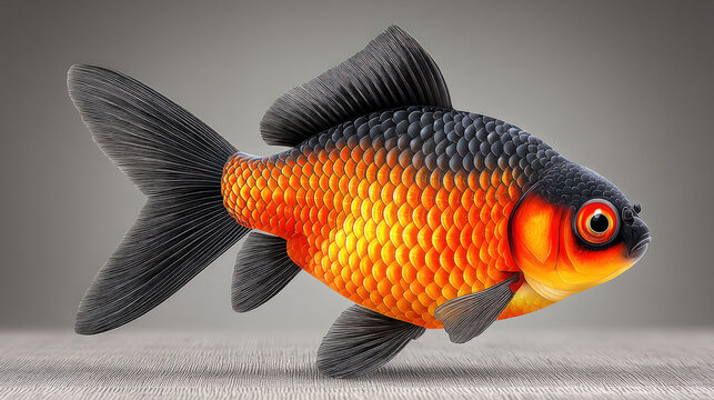 Black moor fish - a black telescope-eyed goldfish