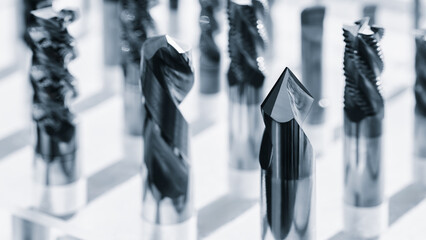 Industrial metalworking concept, milling cutter, metal cutter close up CNC cutters for metal. industry metal processing concept background © Aleksandr Matveev