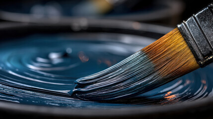 Hair colorist mixing dye in a plastic bowl