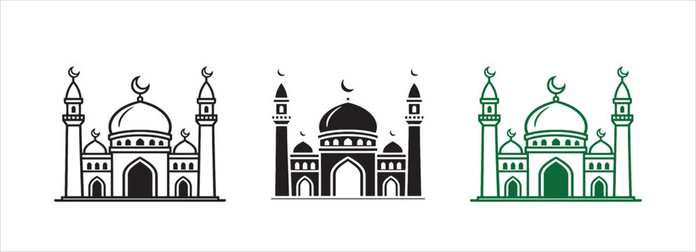 Islamic mosque logo vector icon template