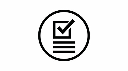 Checklist icon with checkbox and lines in circle
