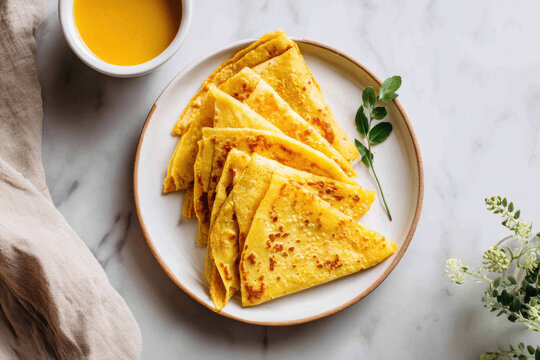 Modern Plating of Traditional Indian Sweet Puran Poli